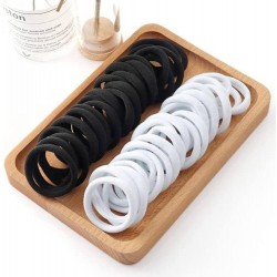 Elastice pentru codite Cod EL001BB, set 72 bucati Alb cu Negre